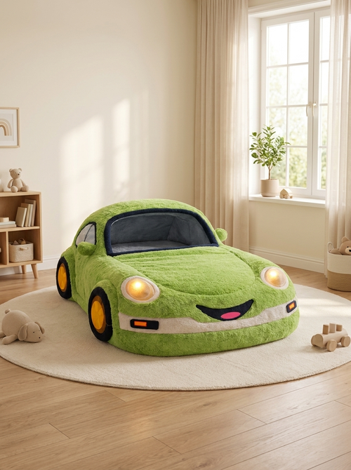 Siesta Racer plush car bed in Verde Green